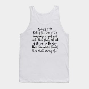 Genesis 2:17 Bible Verse Tank Top